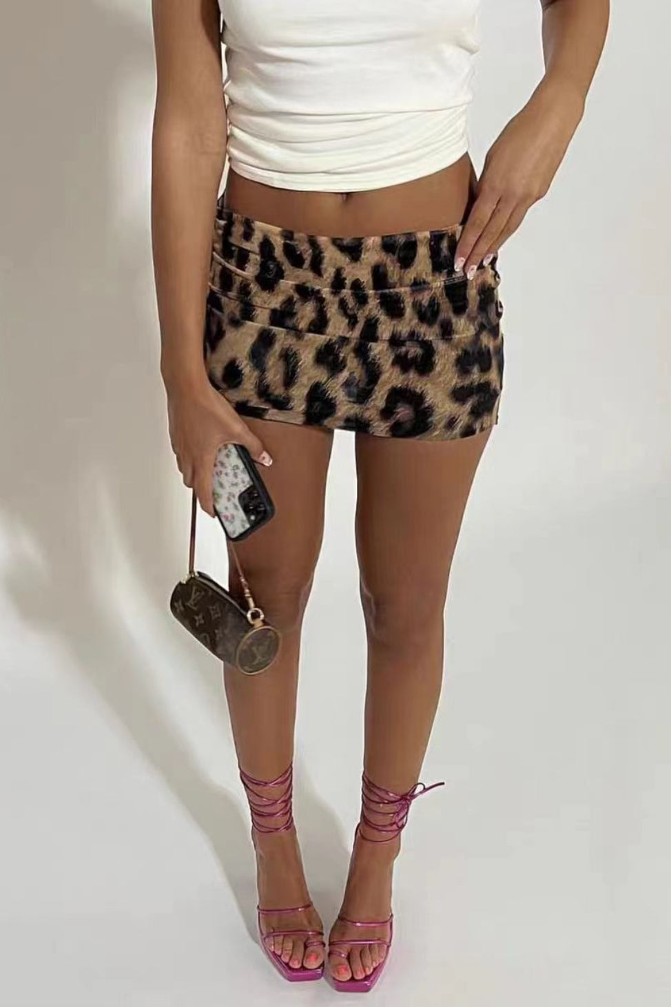 Leopard Print Stretchy Bodycon Mini Skirt