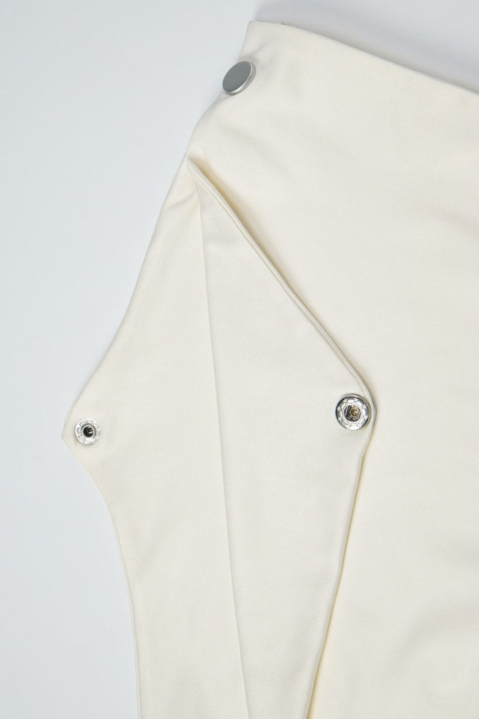 Minimal Draped Neck Ruched Waist Tee