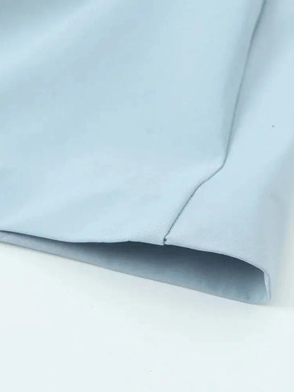 Blue Off Shoulder Bow Detail Fit and Flare Mini Dress