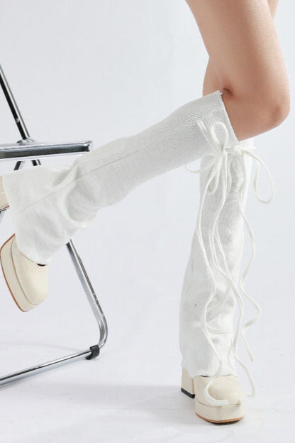 Lace Trim Slouchy Flared Leg Warmers