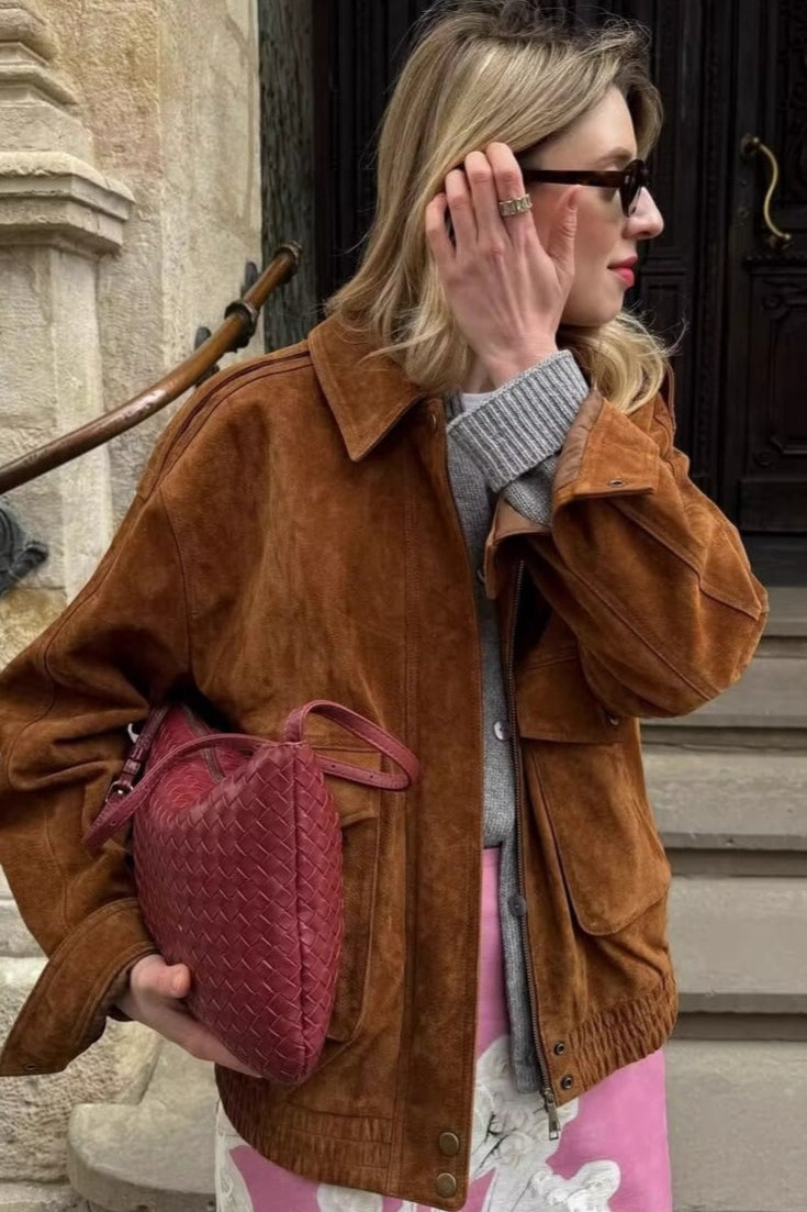 Retro Washed Aviator Style Jacket