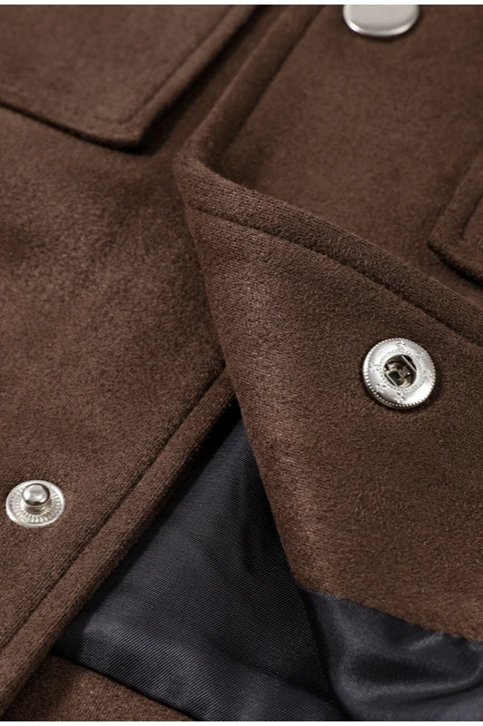 Single-Breasted Suede Jacket
