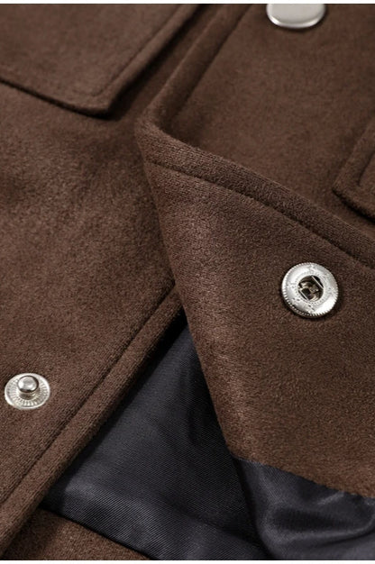 Single-Breasted Suede Jacket