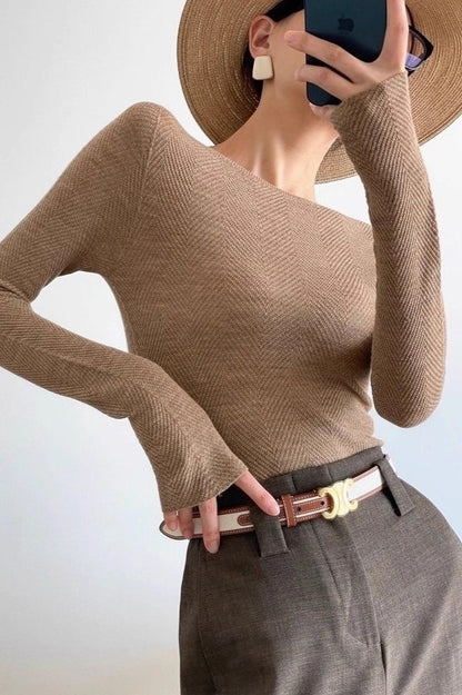 Seamless Ripple Stitch Knit Top