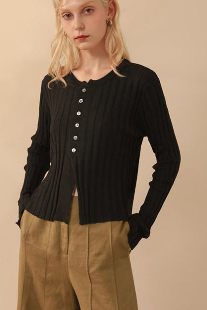 Soft Cropped Open Front Knit Top