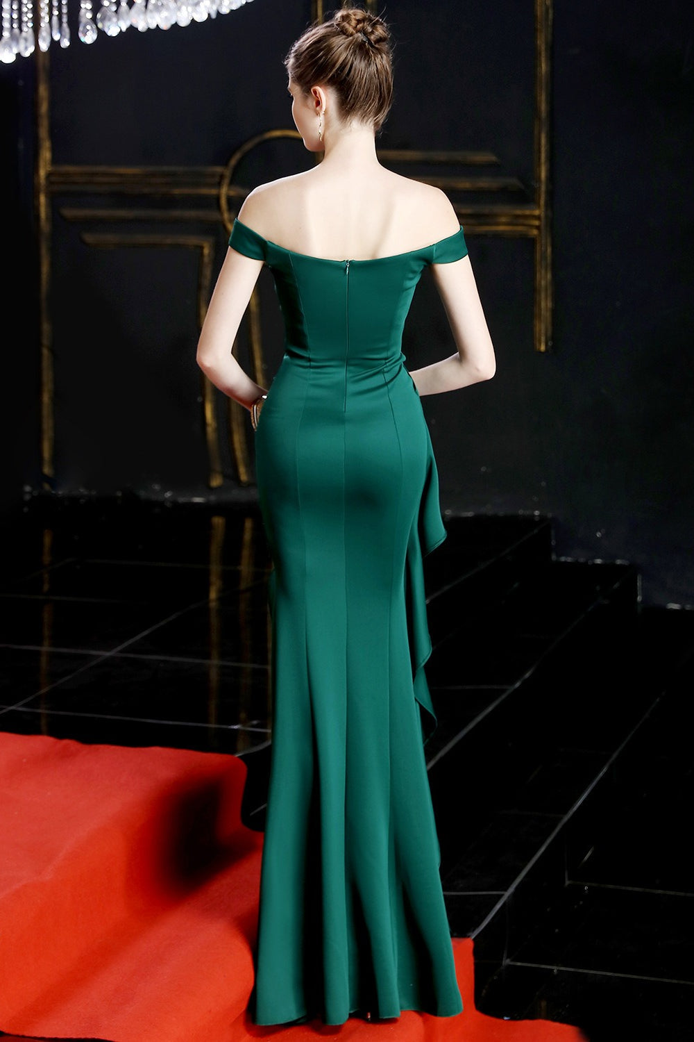 Slit Off Shoulder Mermaid Maxi Party Dress