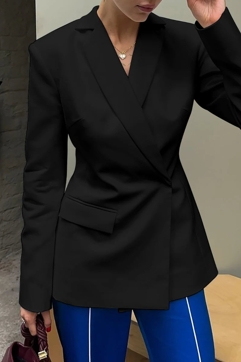 Backless Notched Oversize Blazer