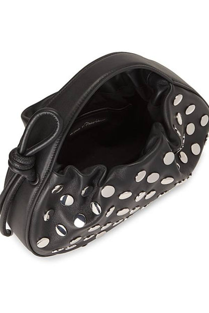 Mini Origami Studded Leather Top Handle Bag