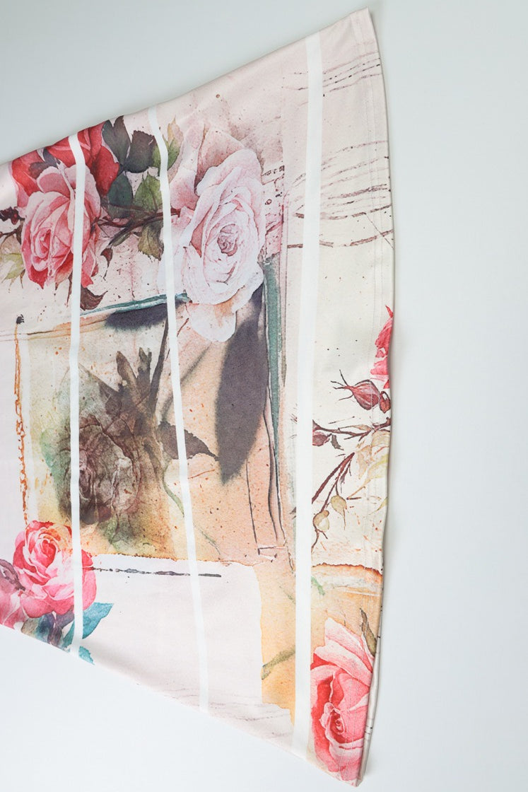 Printed Halter Patchwork Knit Slim Long Floral Dress