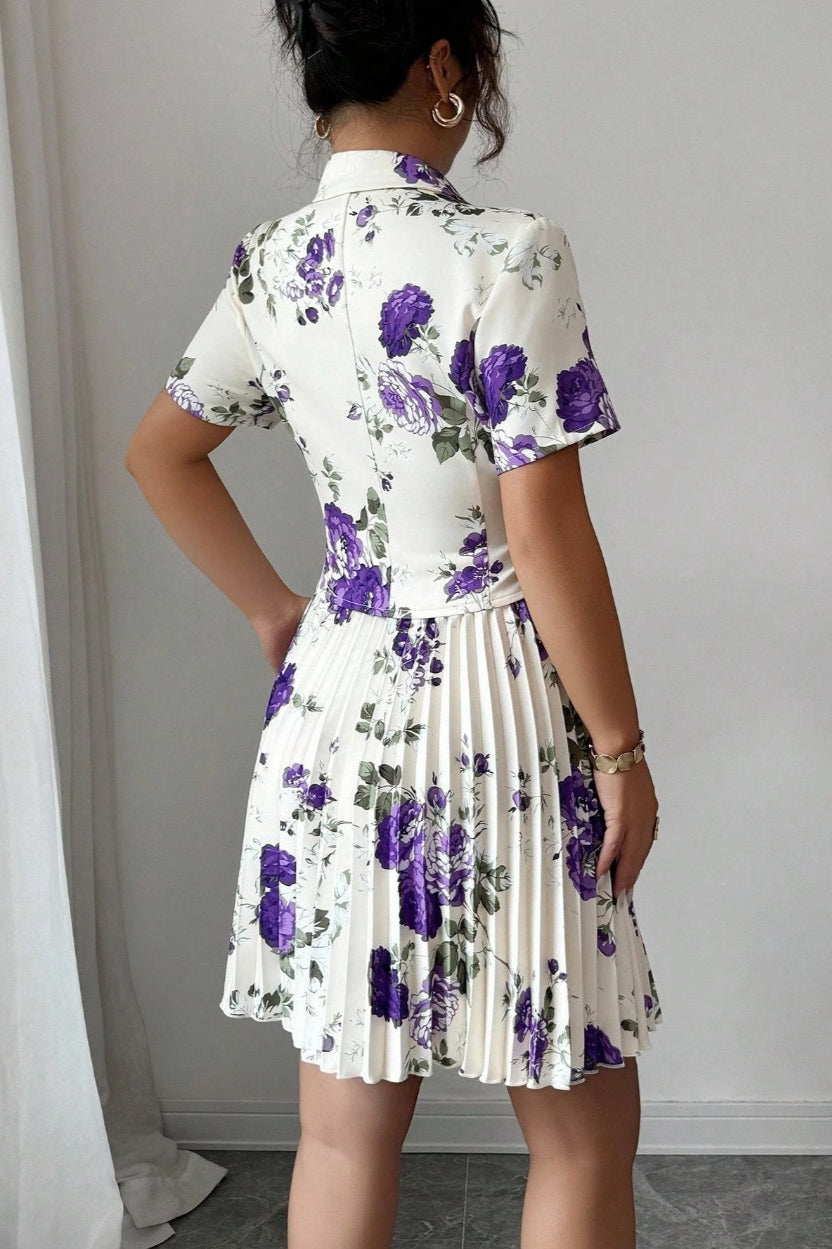 Floral Print Casual Elegant Two Piece Skirt Set