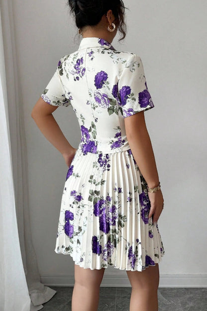 Floral Print Casual Elegant Two Piece Skirt Set