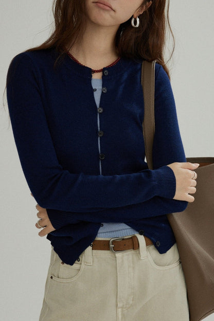 Wool Blend Layered Cardigan