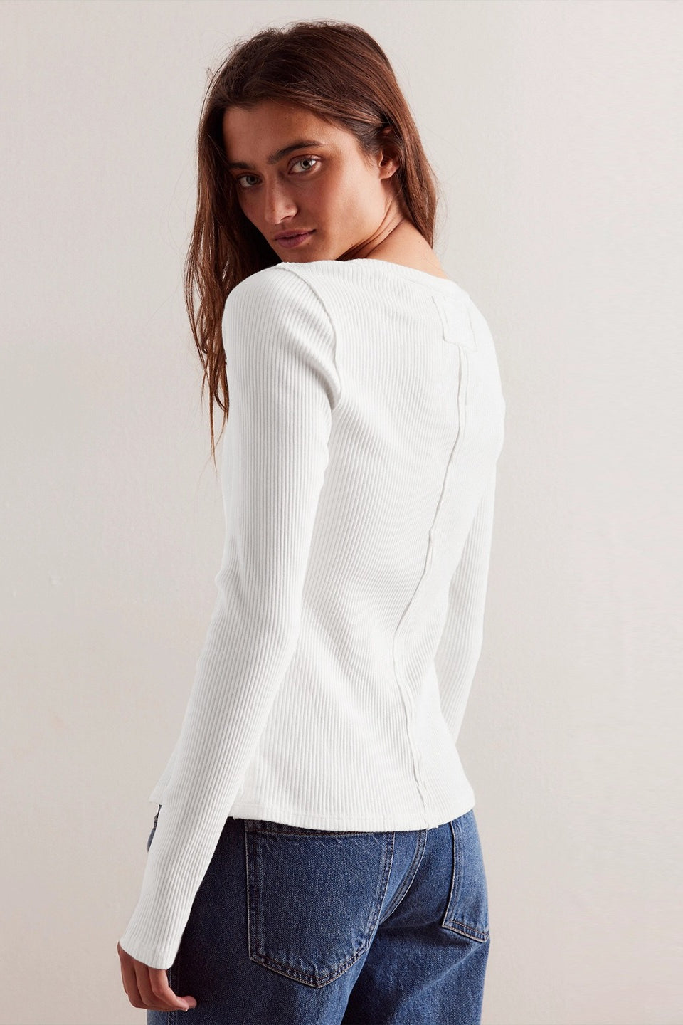 Round Neck Long Sleeve Ribbed Cardigan