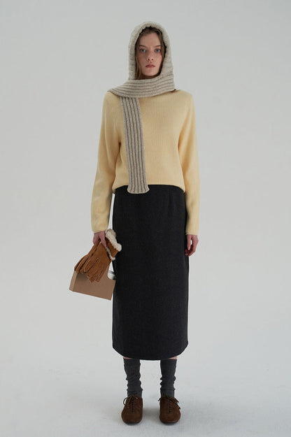Mock Neck Fleece Lined Knit Top