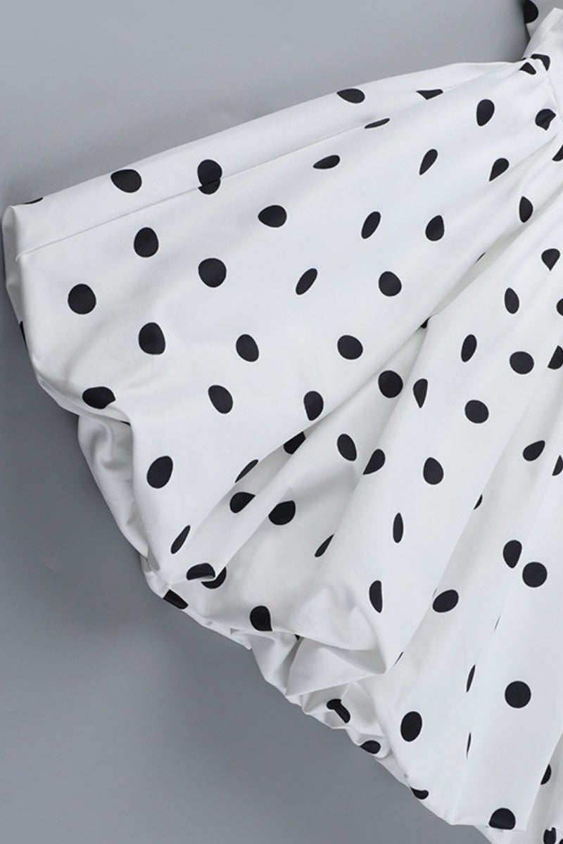 Halter Polka Dot A Line Mini Dress
