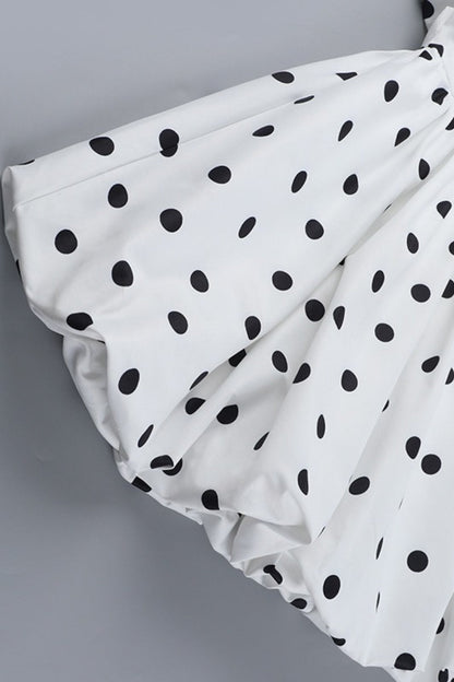 Halter Polka Dot A Line Mini Dress