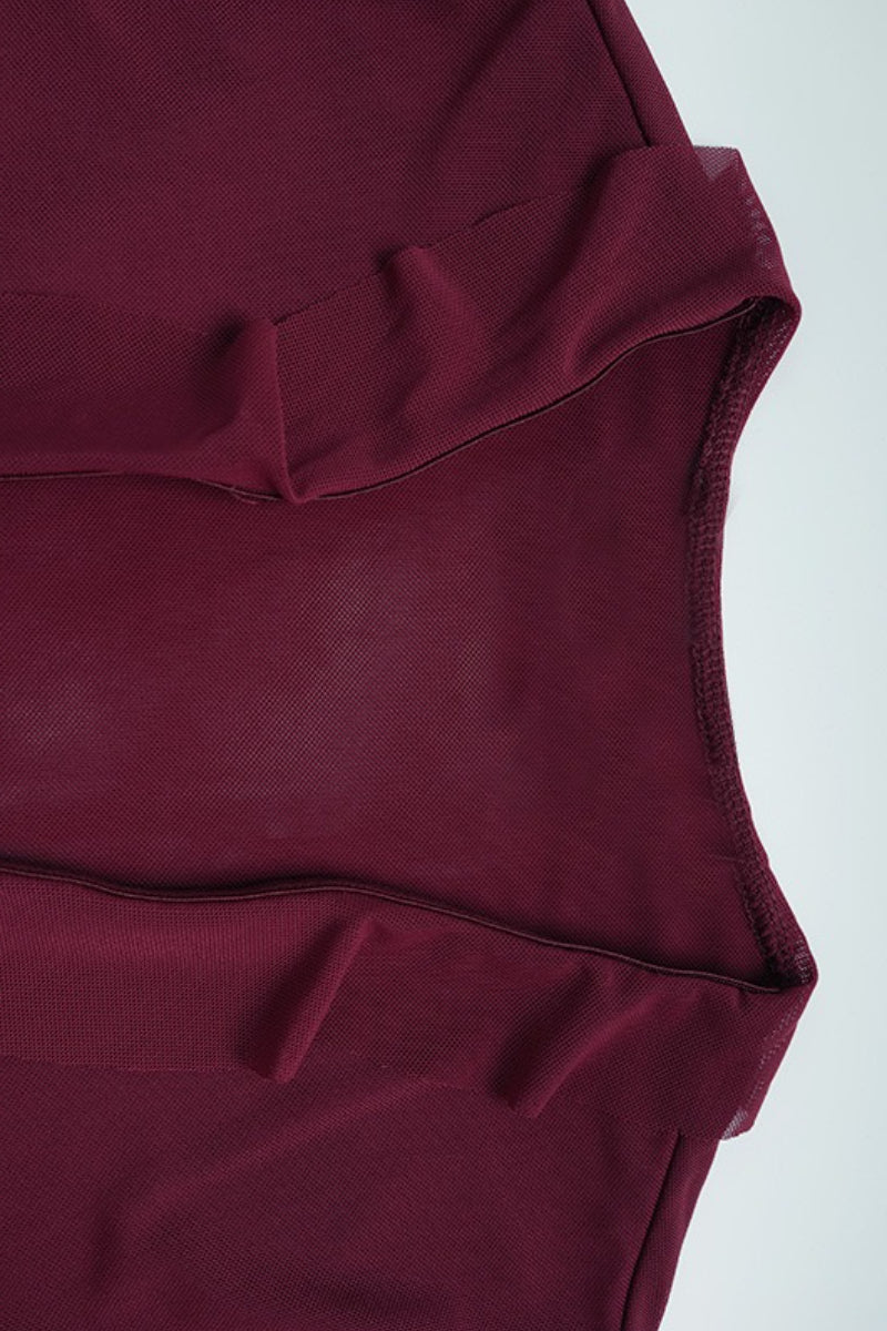 Deep V Neck Ruffle Trim Top High Slit Skirt Set