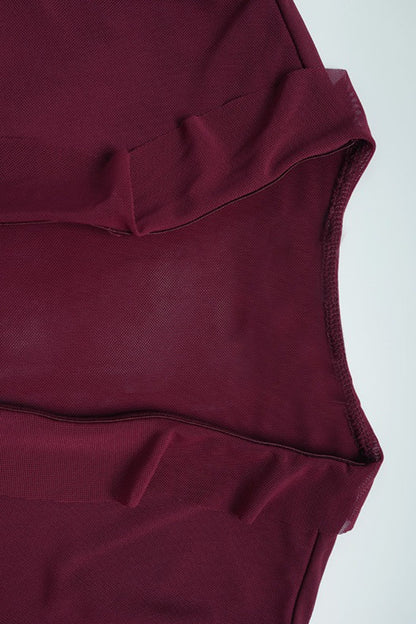 Deep V Neck Ruffle Trim Top High Slit Skirt Set