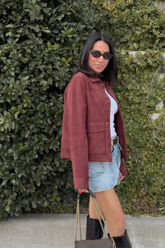 Vintage Suede Pocket Jacket