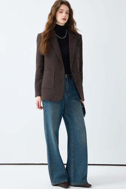Maillard Brown Wool Blazer