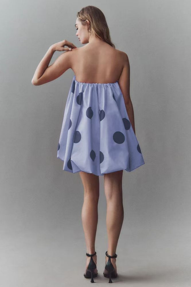 Polka Dot Strapless Bodycon Mini Dress