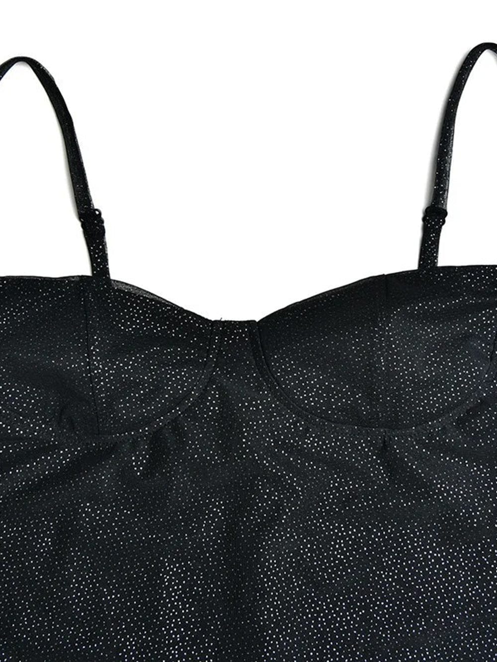 Glitter Mesh Sweetheart Spaghetti Strap Bodycon Mini Dress