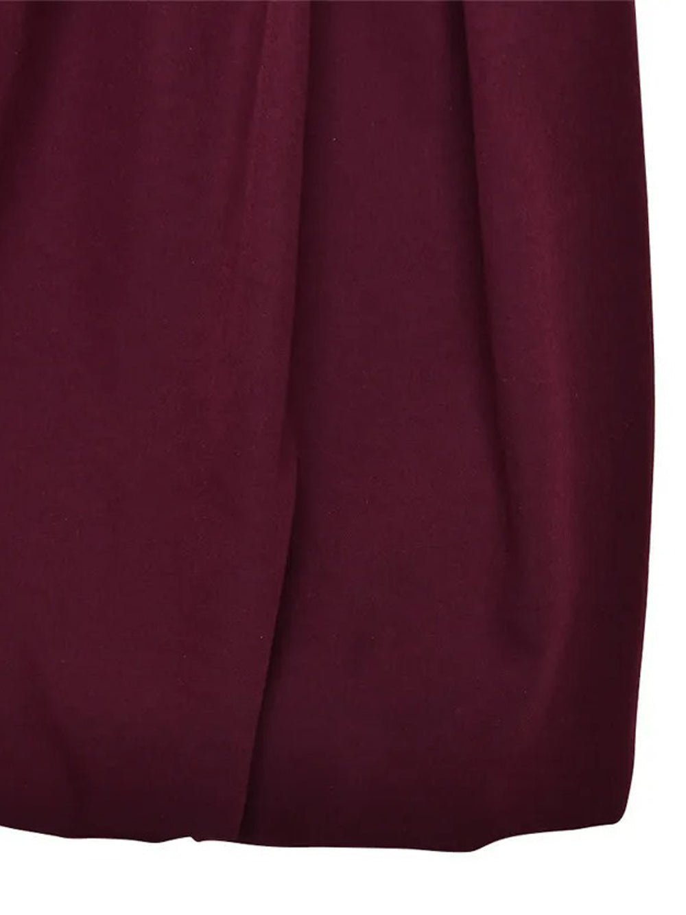 Burgundy Mock Neck Long Sleeve Bubble Hem Fit and Flare Mini Dress