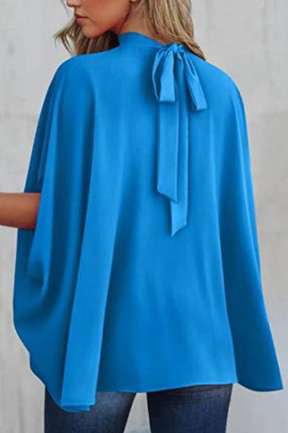 Dolman Sleeve Stand Collar Loose Casual Shirt