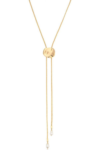 Liquit Luxe Faux Pearl Bolo Necklace