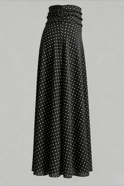Polka Dot Sheer A-line Midi Skirt