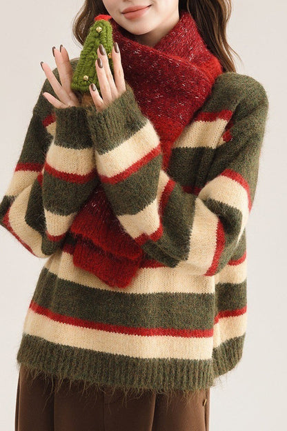 Crew Neck Colorblock Sweater