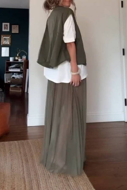 Mist Drape Pleated Floor-Mounting Skirt