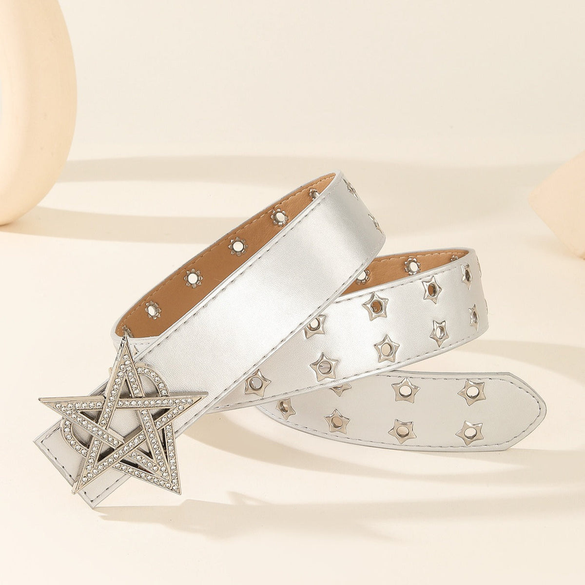 Punk Star Rhinestone Studded Hollow Belt