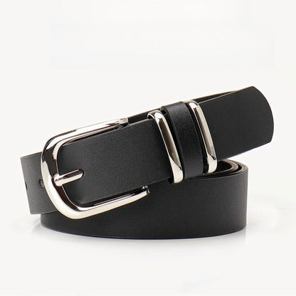 Minimal Textured Double Ring Buckle Waist Belt
