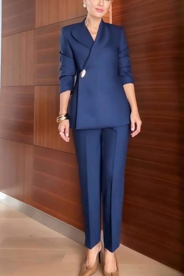 Exquisite and Fashionable High Waist Pocketed Straight Leg Pencil Pants