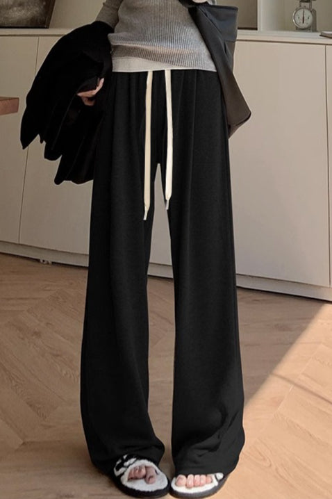 Plush Deep Gray Oversized Knit Pants