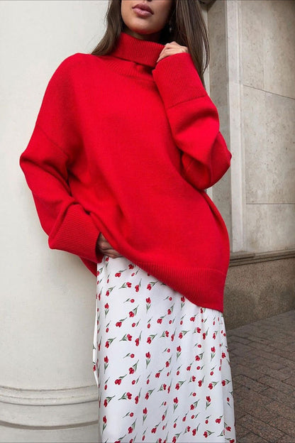 Cherry Print High Waist A-Line Skirt