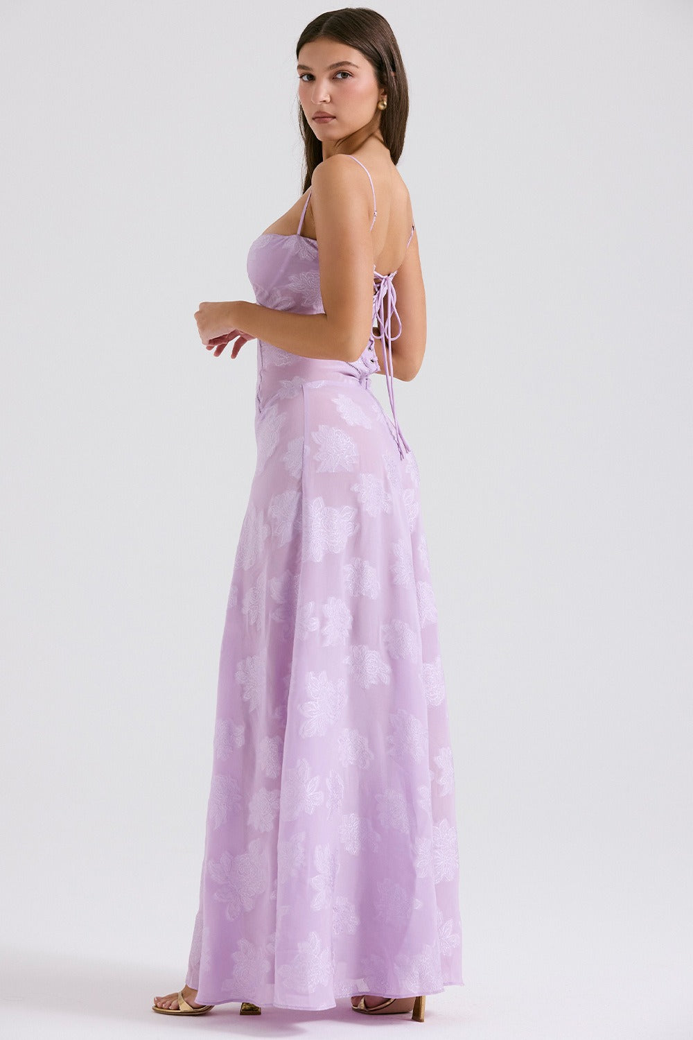 Lace Tie-Strap Romantic Maxi Dress