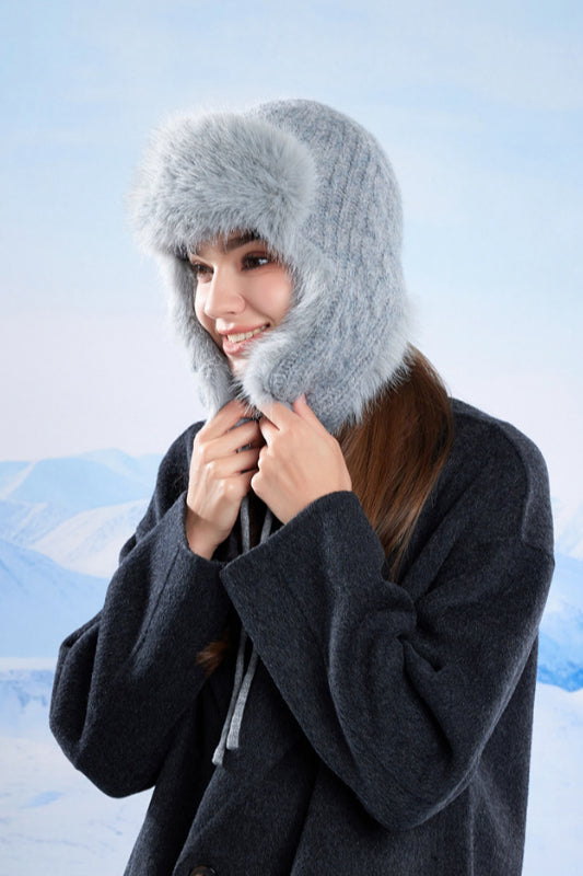 Fleece Lined Knit Trapper Hat