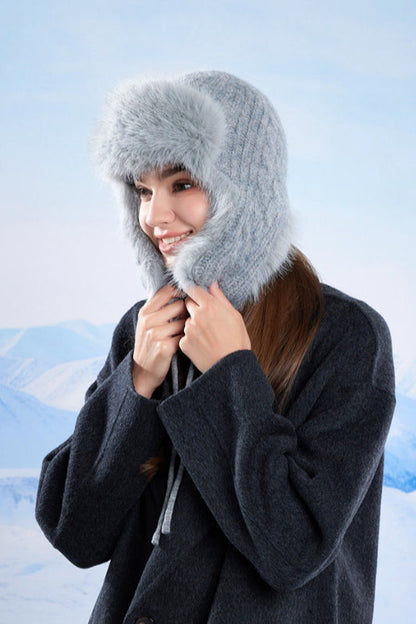 Fleece Lined Knit Trapper Hat