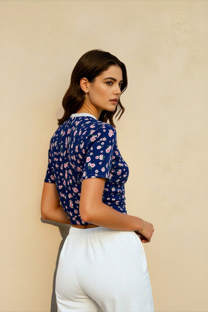 Vintage Print Fitted T-shirts
