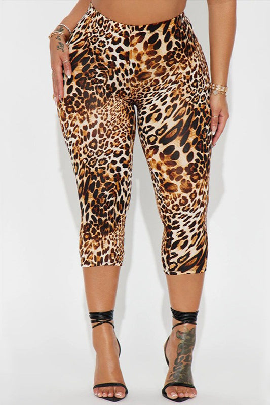 Leopard Print High Waist Sculpting Biker Shorts