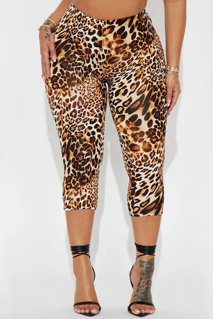 Leopard Print High Waist Sculpting Biker Shorts