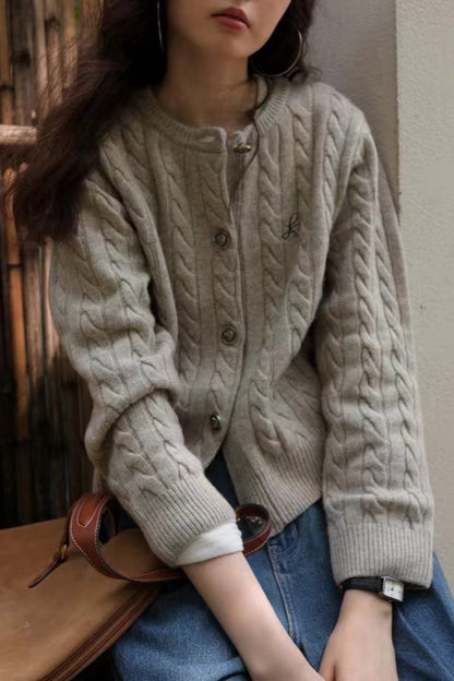 Fine Gauge Merino Cable Cardigan