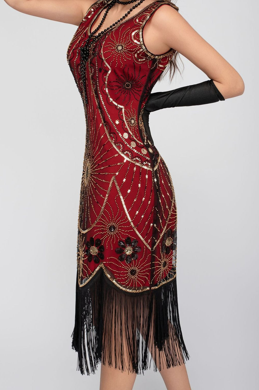 Sequin Beaded Tassel Tank Boho Dress