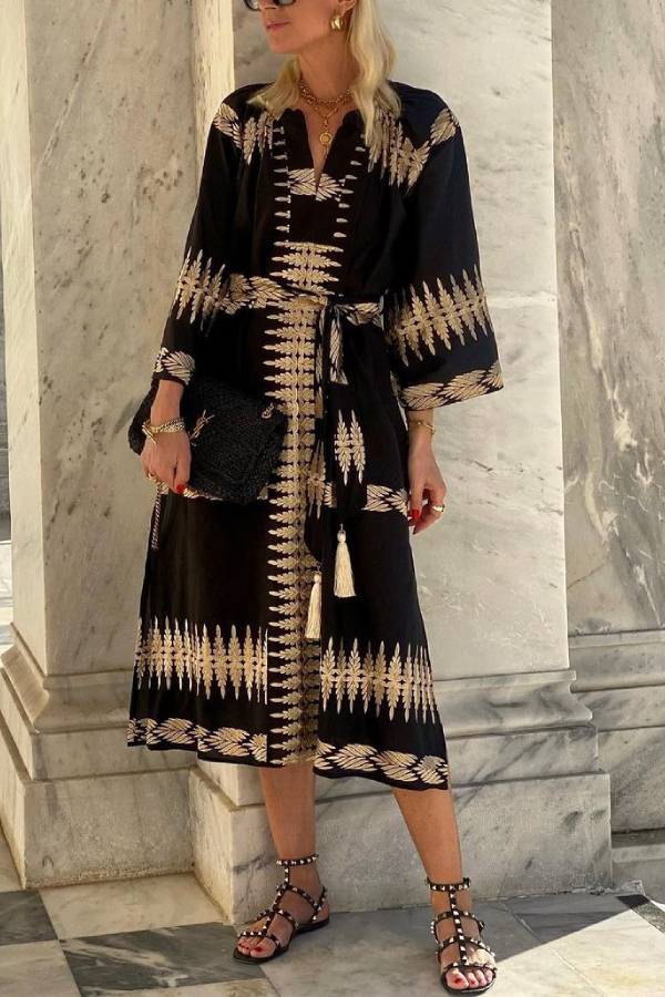 Midnight Boho Bliss Dream Midi Dress