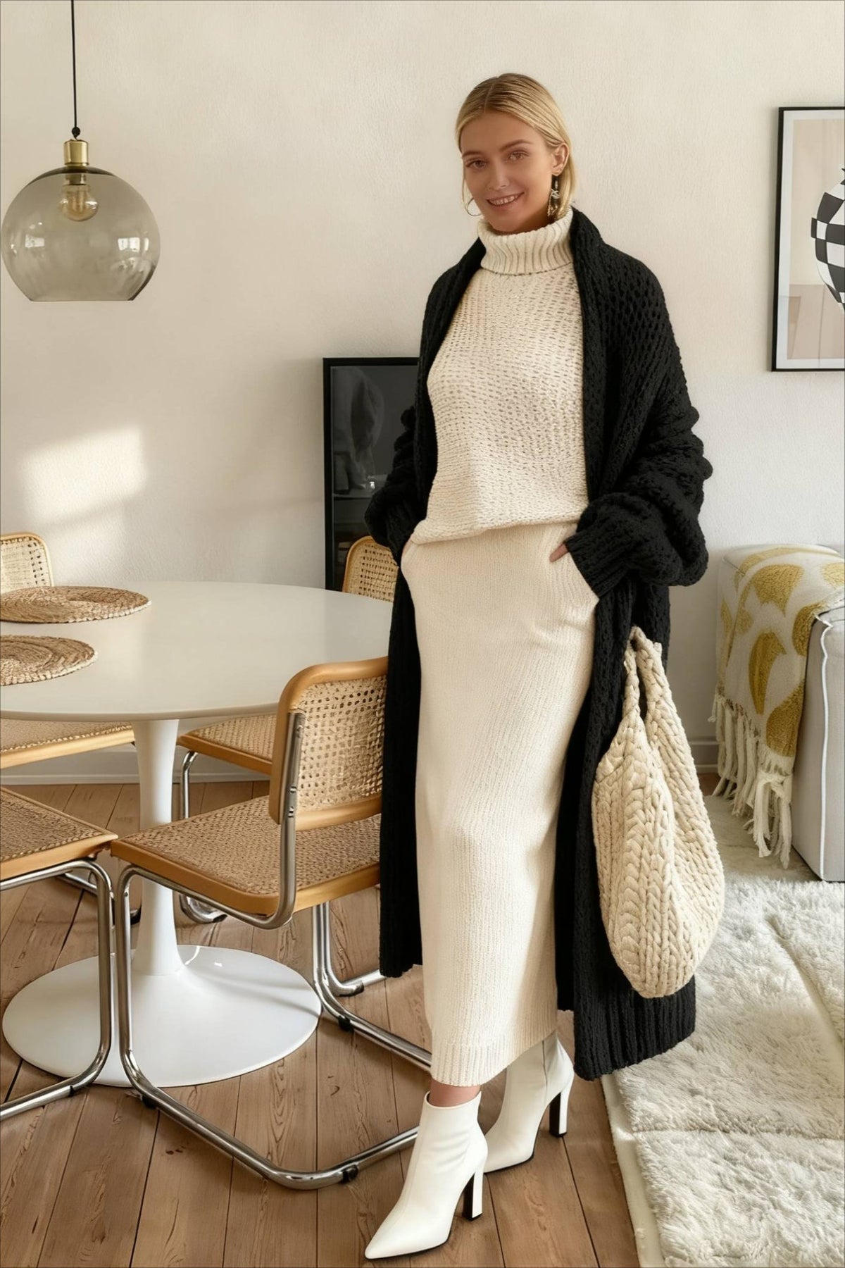 Chunky Knit Openwork Cardigan