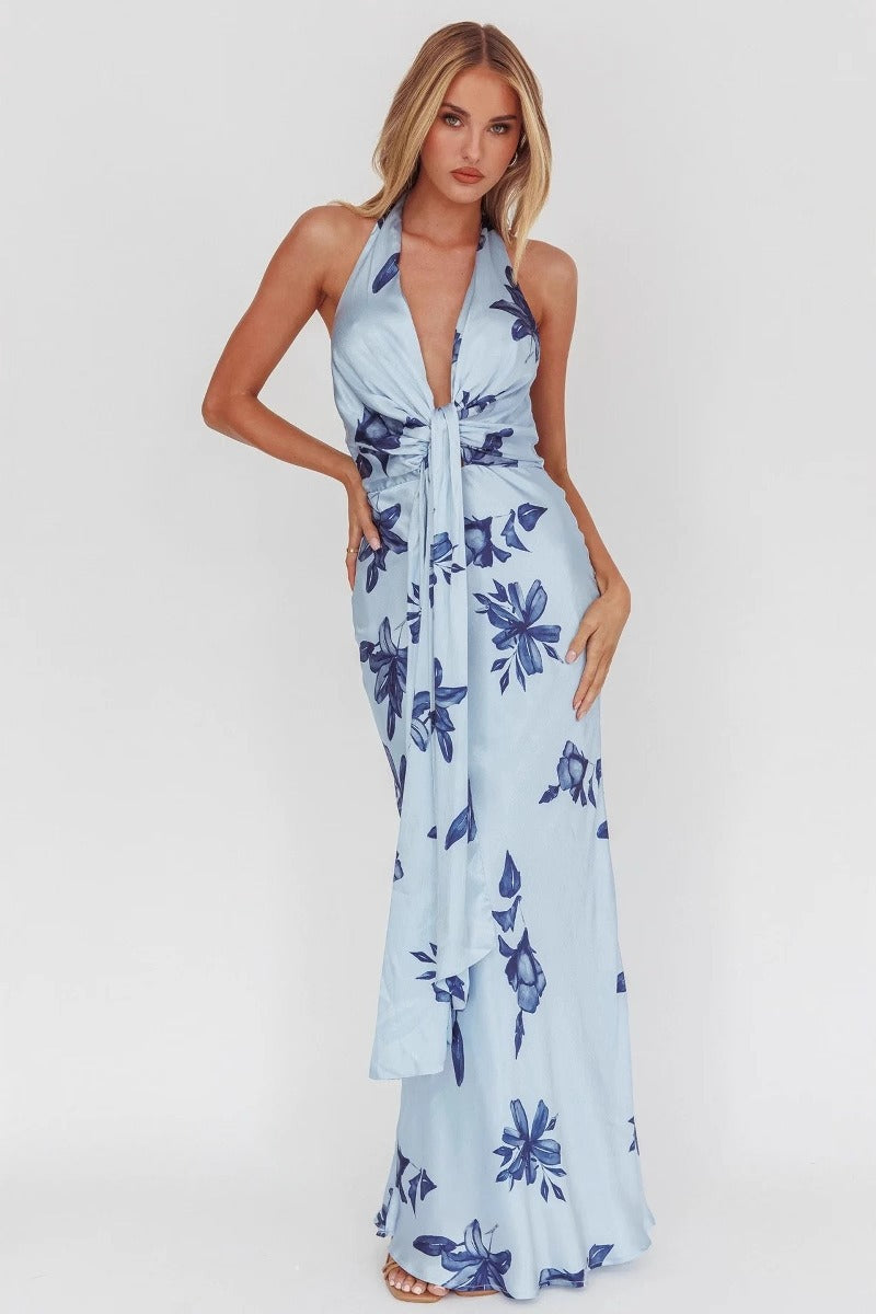Sleeveless Bodycon Maxi Floral Dress