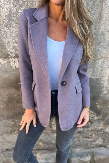 Minimal Double‑Faced Wool Blazer