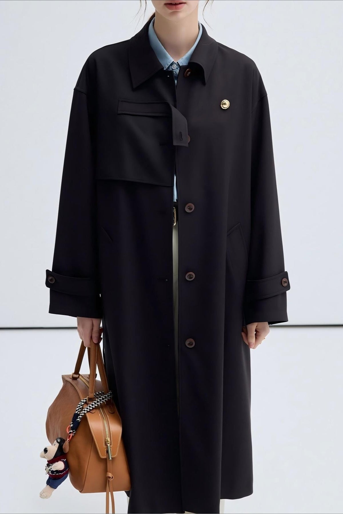 Midi Intellectual Trench Line Overcoat